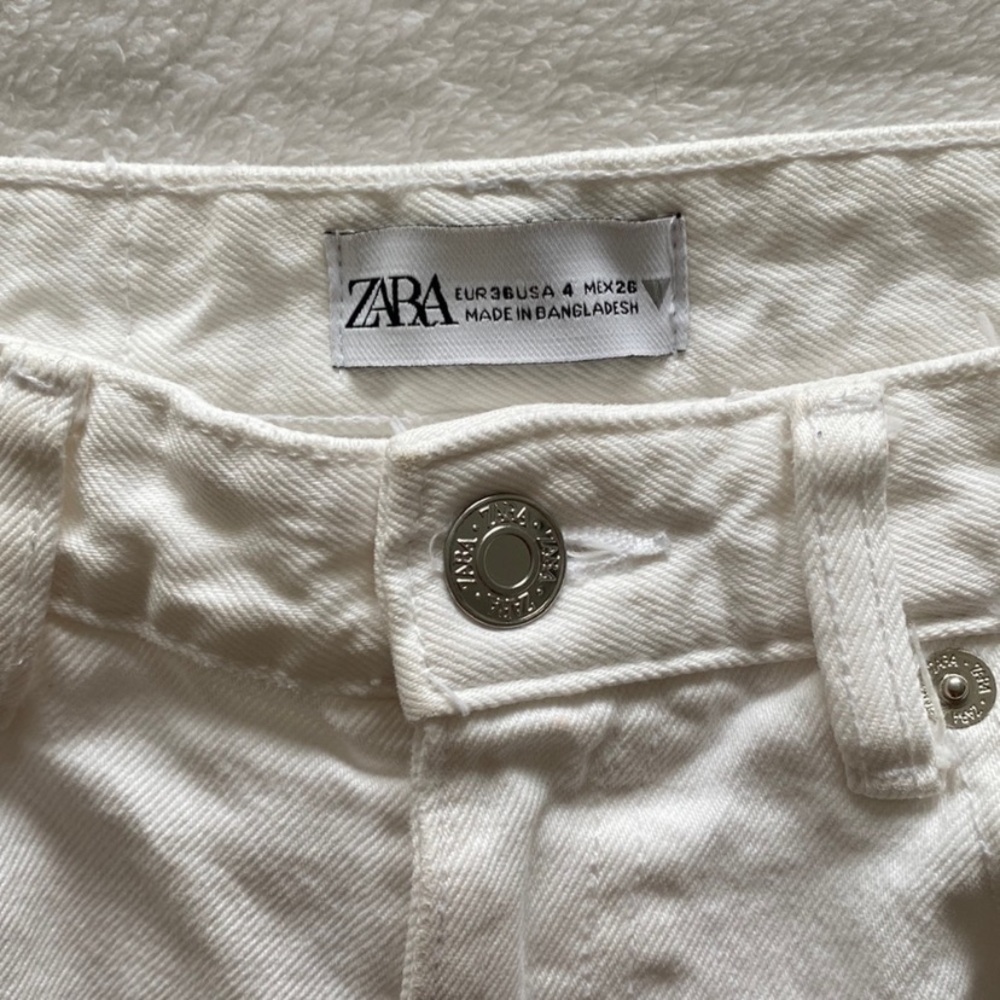 Zara white wide leg jeans